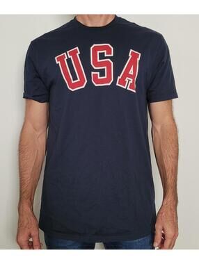USA Men’s Large Navy T-Shirt General Standard 100% Cotton in the USA Graphic